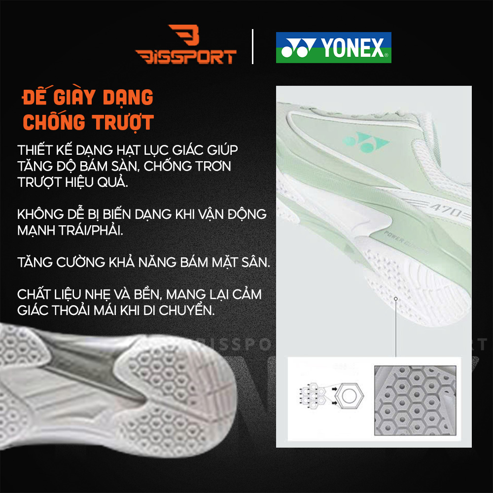 Giày Cầu Lông Yonex SHB470CR Đen Chính Hãng - Nhẹ Nhàng - Đế Tổ Ong Siêu Bám - Bám Mọi Sàn - Ổn Định